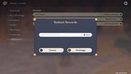 Redeem code in-game (Image via Genshin Impact)